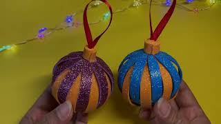 Diy Christmas ball made of glitter foam/ glitter foam craft