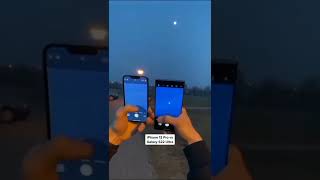 iPhone 13 Pro Vs Samsung Galaxy S22 Ultra Camera Zoom Test In Moon #shorts