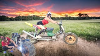 Genius girl builds a scrap motorbike into an off-road racing car_(P2).