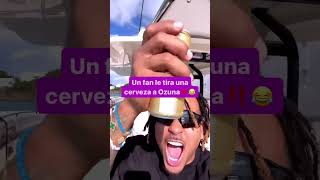 Un fan le tira una cerveza a #ozuna #fans #latino