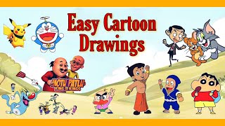 Easy Cartoon Drawings for Kids and Beginners| #cartoondrawing#easydrawing#drawingwithdidi