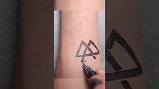 How to make triangle tattoo with pen #shorts