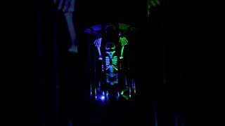 Gemmy Halloween hanging cage skeleton