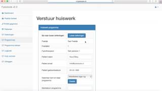 demo invoeren pt en opsturen HWO in Fysiotools 1.