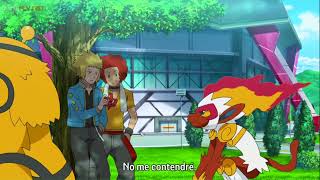 Paul, Volkner y Flint ven el combate de Cynthia