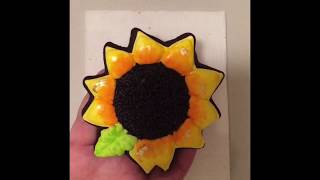 Sunflower PAINT A COOKIE Water Color Painting On A Cookie