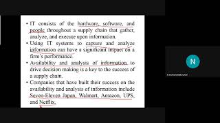 SCM- Role of IT in Supply Chain-II