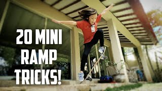 20 Skateboarding Mini Ramp Tricks | With Ryder Griffin