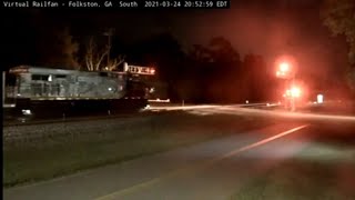 CSXT 1776 Leads A764 Past The Virtual Railfan Folkston GA Webcam. 3/24/2021