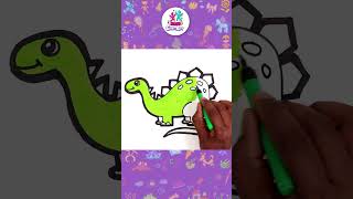 Impariamo a disegnare i dinosauri #shorts #kidsdrawing #chikiartitalian