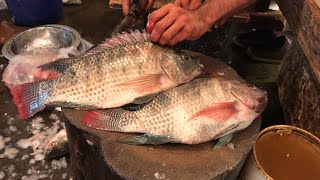 Expert Fish Cutting- Amazing Live Tilapia Fish Cutting Skills In Bangladesh Fish Market