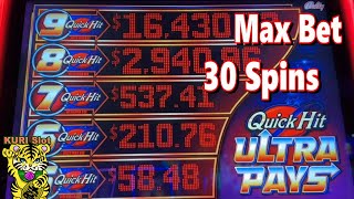 ★5,400 WAYS TO PAY !★QUICK HIT ULTRA PAYS Slot (L & W)☆MAX 30 #42☆栗スロ/ MAX BET