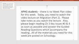 Announcement for APHG - 10/19