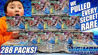 WE PULLED EVERY SINGLE SECRET RARE CARD! Opening 12 Booster Boxes! New Digimon Card Game Set 1.5