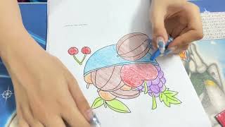 Instructions for coloring a fruit plate like this