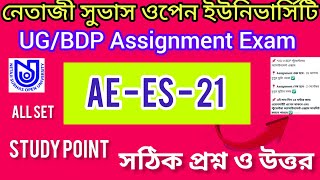 || AE-ES - 21 || UG/BDP Assignment Exam Answer 2023 NSOU || 2nd year ||