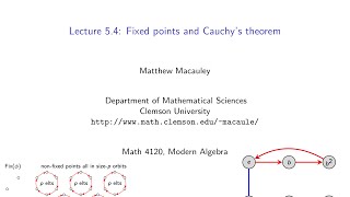 Visual Group Theory, Lecture 5.4: Fixed points and Cauchy's theorem