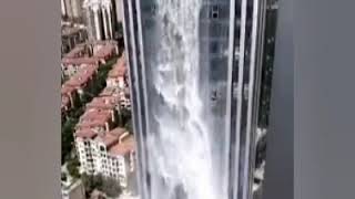 The world’s highest man-made waterfall on a skyscraper