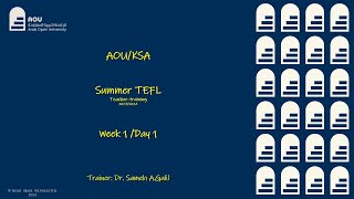 AOU Summer TEFL   Day 1