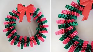 Christmas home Decoration with Color paper || DIY Wreath for Christmas