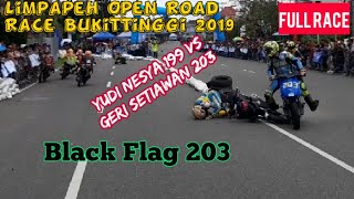 Aksi 203 VS 199 di Tikungan R1 berimbas Black Flag | PraFinal Kelas Matic Road Race Bukittinggi 2019