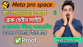 Meta Pro Space Big Update !! মাত্র ৬ ডলার ইনভেস্ট করে আজীবন ইনকাম !! Online Income BD payment bkash