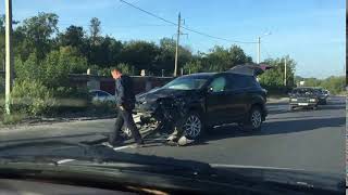 Очевидец прислал видео с ДТП с двумя пострадавшими на пьяной дороге