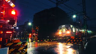 Luxury Residential Area Late Night Heavy Rain Walk Osaka Japan | Relaxing Rain Ambience Sounds