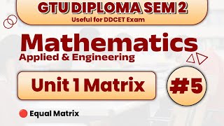 Lect 5 | Diploma Sem 2 Mathematic | CH 1 Metrix | Applied & Engineering Mathematic | All Branch 2024