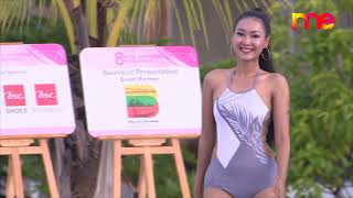 Appealing asian woman in sweet tiny bikini swimsuit swimwear