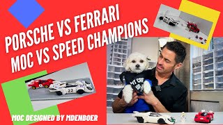 Lego Porsche VS Ferrari Review..speed build and crashes plus a surprise guest...Desinged by MdenBoer