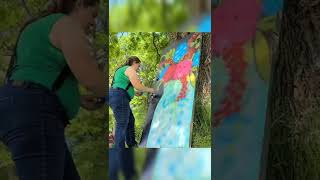 Flower Mural on Door -1hr in 1 minute- Spray Paint Art IDEA