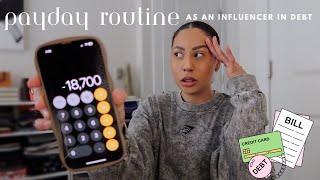 my payday routine as an influencer in credit card debt 💵