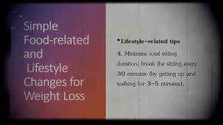 Simple Food related and Lifestyle Changes for Weight Loss