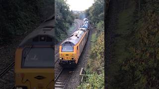 Colas Rail Freight’s 67027 and 67023 are seen heading out of Hereford 22/10/2023 #railway #shorts