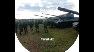 T-34 Tank Appears at a Russian Training Ground Along with WW II ISU-152 Howitzer and IS-2 Tank