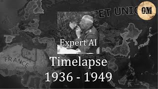 Hearts of Iron IV Expert AI Mod Timelapse with economy stats. 1936 - 1949