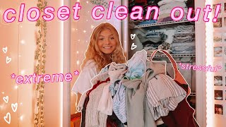 EXTREME CLOSET CLEAN OUT 2021!! *decluttering + organizing my closet*