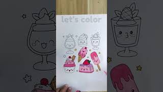 Coloring ice cream on coloring pages #shorts  #coloringkids #coloringpages #drawing #coloringbook