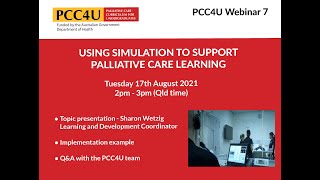 PCC4U Educator Community: Webinar 7 - Using simulation to support palliative care learning