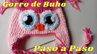 GORRO DE BUHO o LECHUZA paso paso FACIL Y RAPIDO para principiantes crochet ganchillo