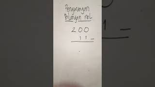 Pengurangan bilangan nol/ cara meminjam#short