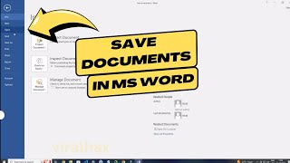 How to Save Documents in MS Word | Secure Your Work and Keep Your Files