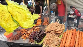 Cambodian Street Food​ , Market Tour , Fresh vegetables​ Fresh fruits ,​ Roast duck , yellow pancake