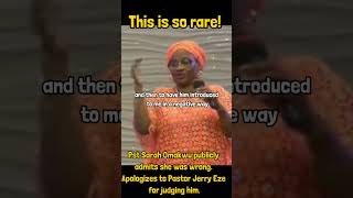 Pastor Sarah Omakwu publicly admits she's wrong. Apologizes to pastor Jerry Eze for judging him.