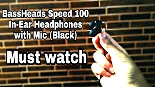 BassHeads Speed 100 In-Ear Headphones with Mic (Black) || Unboxing || Tech Divya