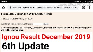 Ignou Result December 2019 6th Update | Ignou Helpdesk