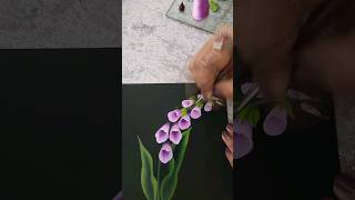 INCREDIBLE FOXGLOVE Flower painting technique one stroke #shorts #wowart