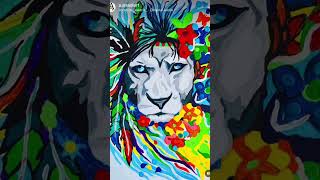 Colourful Lion Painting   🤩