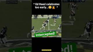 Ed Reed celebrates while running then this happens😲🤦 #shorts #nfl #nflfootball